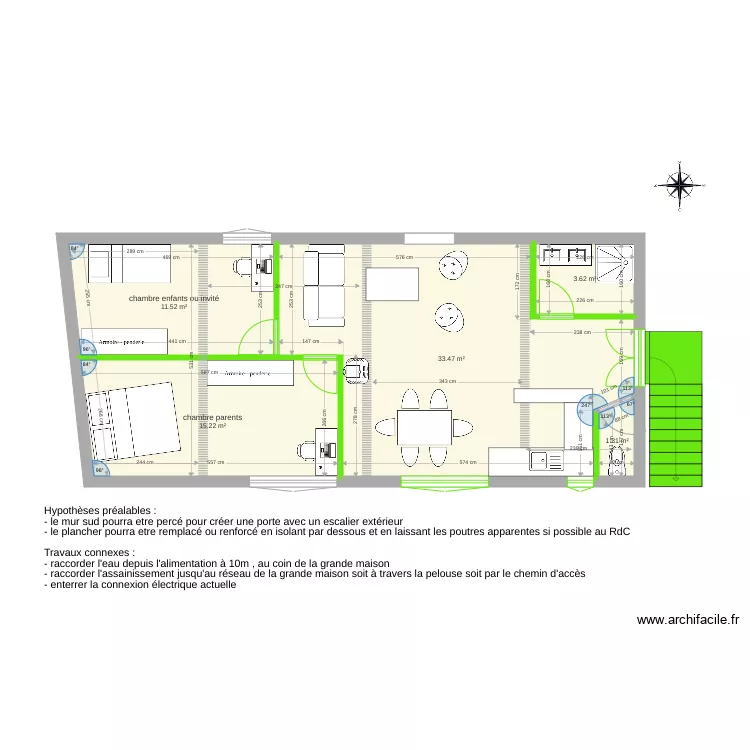 Platane Maison verte Etage futur v1. Plan de 