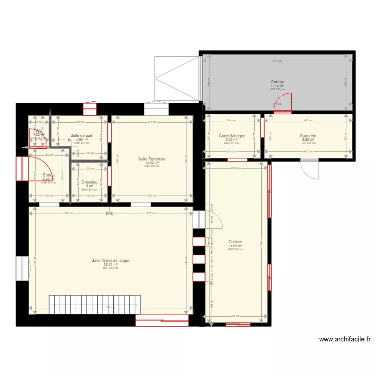 PLAN MAISON ACTUELLE REZ DE CHAUSSEE. Plan de 