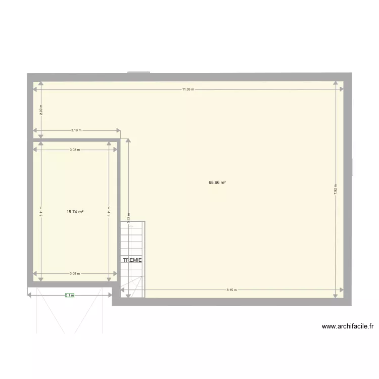 PROJET ATHEE SUR CHER avec ETAGE. Plan de 