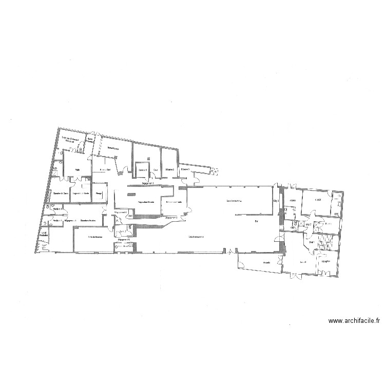 toraja hotel rdc. Plan de 0 pièce et 0 m2