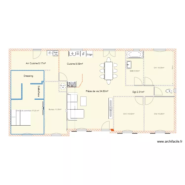 pavillon nuillet. Plan de 