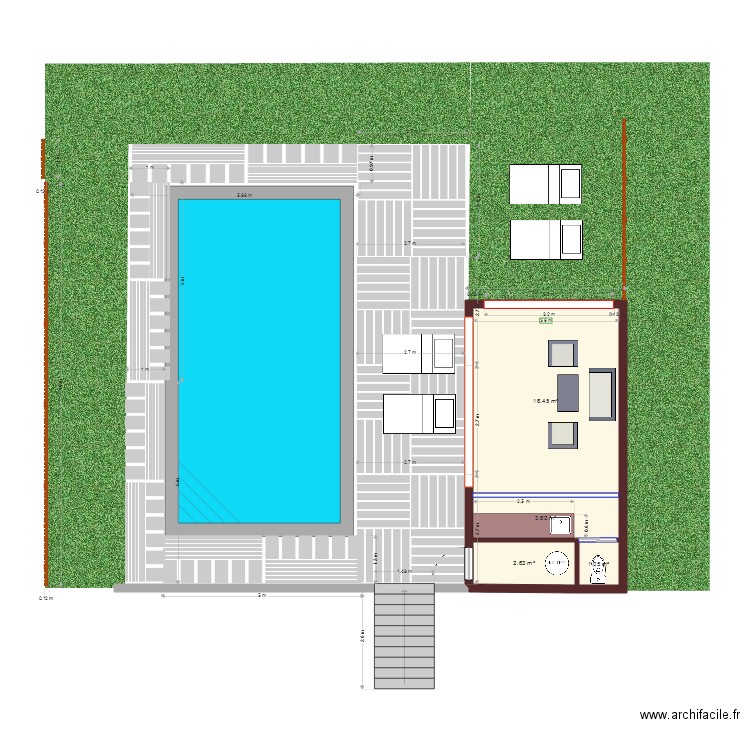 projet piscine. Plan de 0 pièce et 0 m2