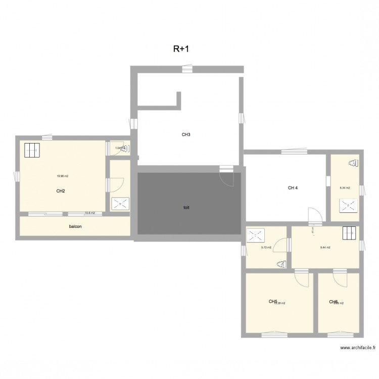 talmont etage 1 1ok. Plan de 0 pièce et 0 m2