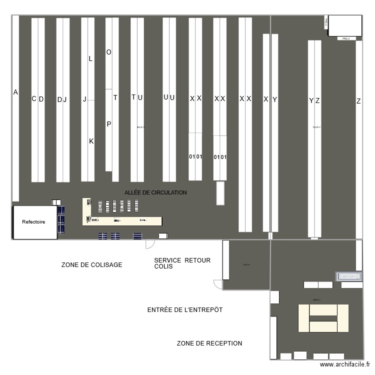 Entrepôt vue de haut. Plan de 0 pièce et 0 m2