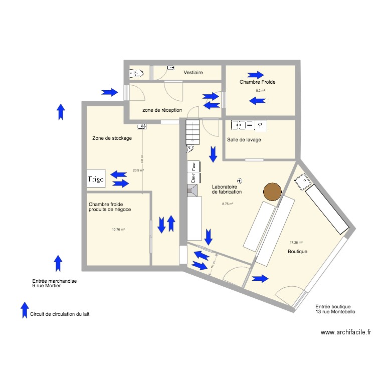 Laiterie circuit lait . Plan de 0 pièce et 0 m2