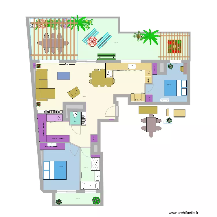 Cuisine Ouverte. Plan de Cuisine Ouverte. Plan de