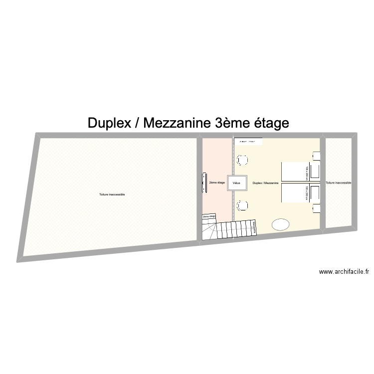 Mezzanine Cajarc. Plan de 4 pièces et 84 m2