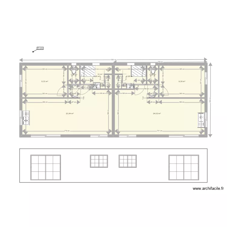 B&eacute;zaves sans meubles. Plan de 