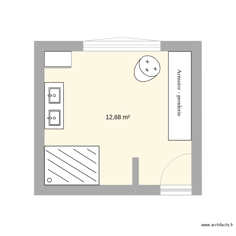 salle de bain maison n3. Plan de 1 pièce et 13 m2