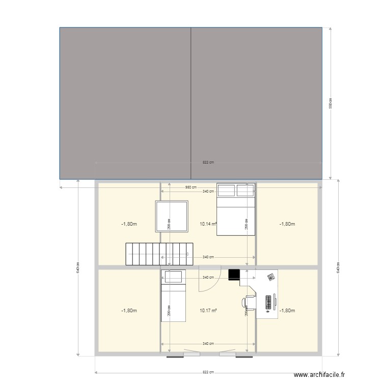 extension chalet. Plan de 0 pièce et 0 m2