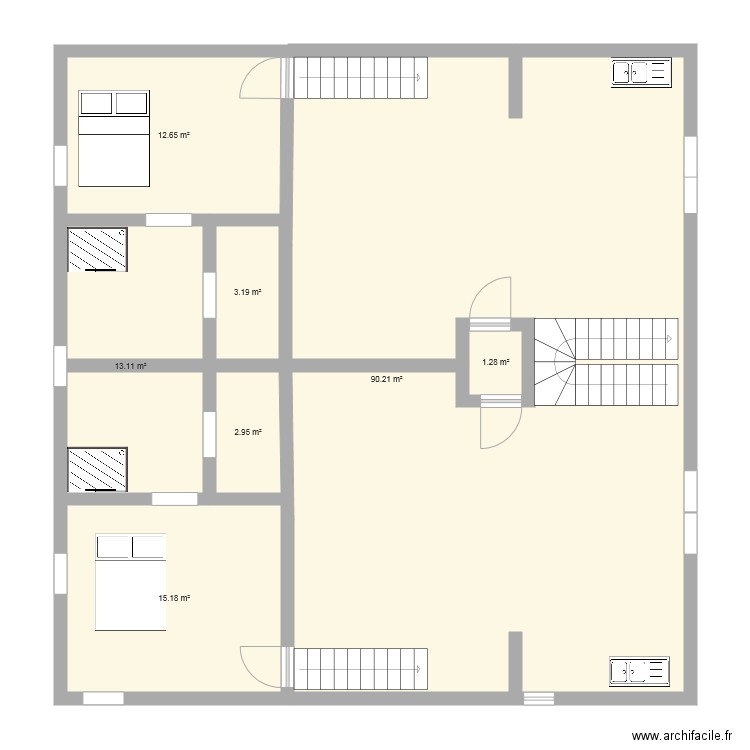 les eparres 2 etages duplex. Plan de 0 pièce et 0 m2