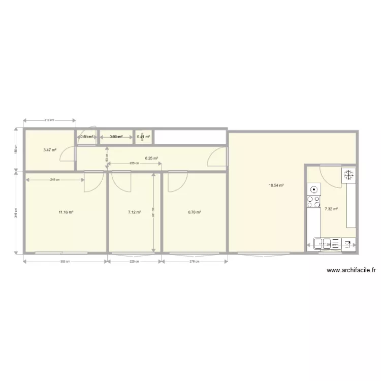 Elodie appt 4 P V1. Plan de 