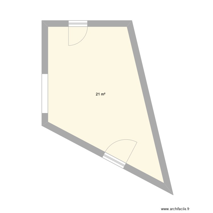 plan pornichet origine. Plan de 1 pièce et 21 m2