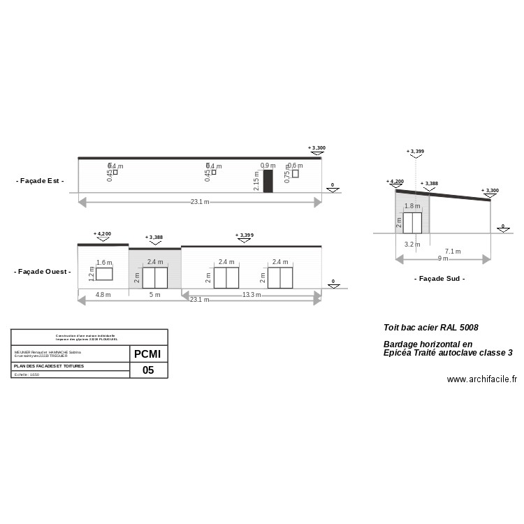 PCMI5 Façades. Plan de 0 pièce et 0 m2