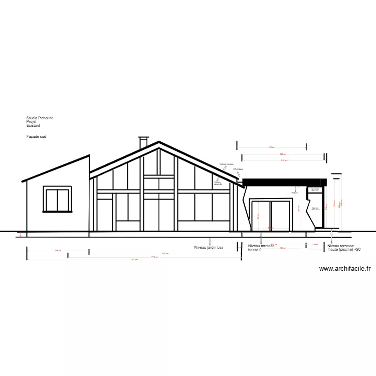 Studio Picholine Projet Fa&ccedil;ade Sud 02 19 3  toiture terrasse. Plan de 