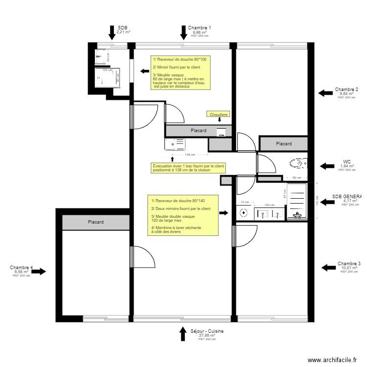 Plan plombier Matthieu. Plan de 0 pièce et 0 m2