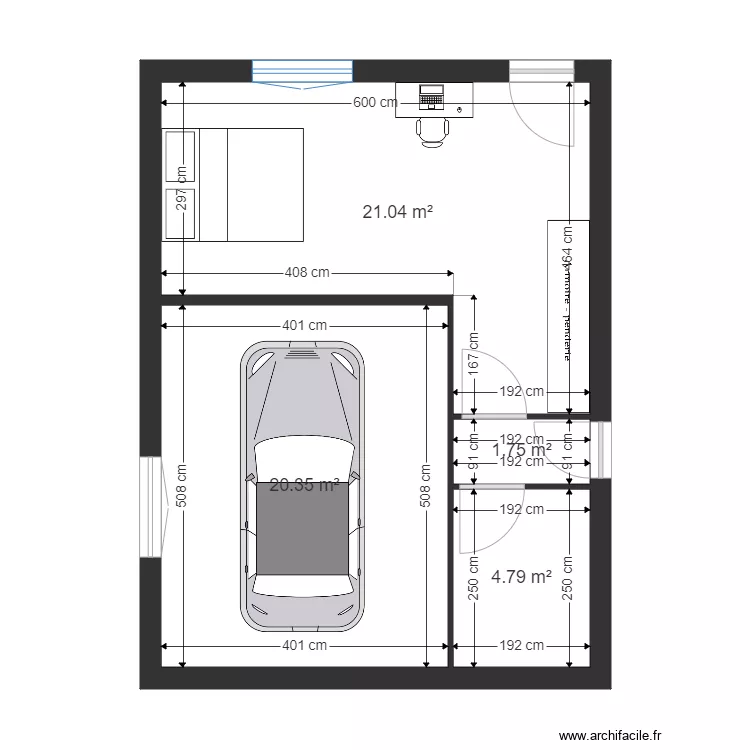 AMENAGEMENT GARAGE KRIEF. Plan de 