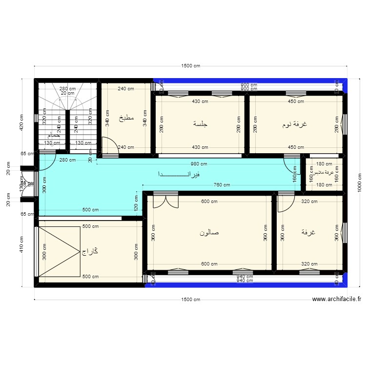 Plan de terrain 10mx15m Client 42 63 57 57. Plan de 11 pièces et 126 m2