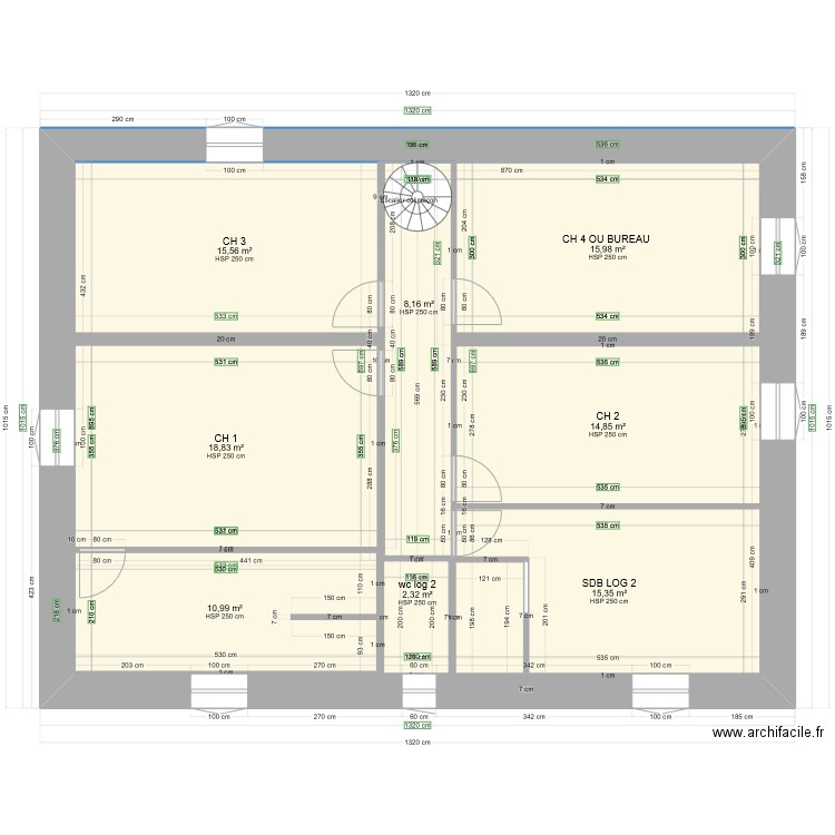 PLAN LACAUNE GABI ETAGE 2 LOG 2 final. Plan de 0 pièce et 0 m2