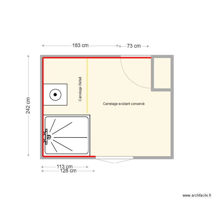 LEPRINCE  FUTUR. Plan de 2 pièces et 7 m2