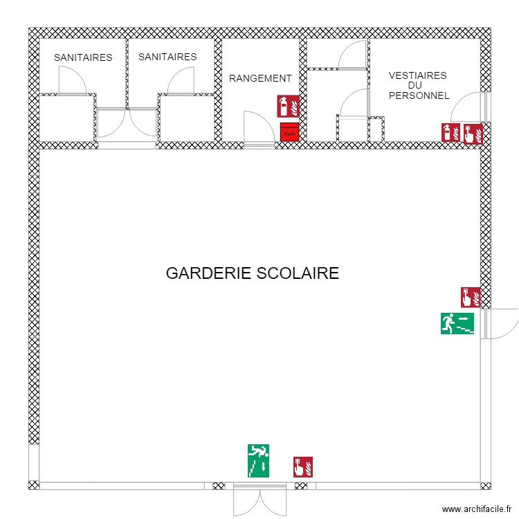 garderie. Plan de 0 pièce et 0 m2