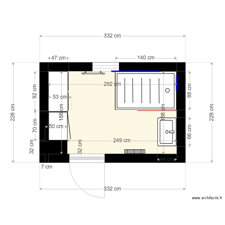 Projet salle de bain D. Plan de 0 pièce et 0 m2