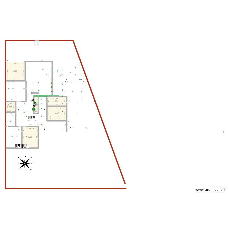 Pellares Castillo. Plan de 6 pièces et 43 m2