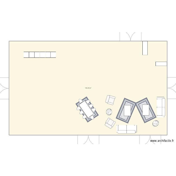 Cellule B103. Plan de 1 pièce et 185 m2