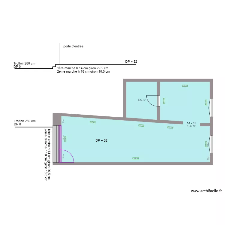 TAKLOPE STORE AVANT TRAVAUX. Plan de 