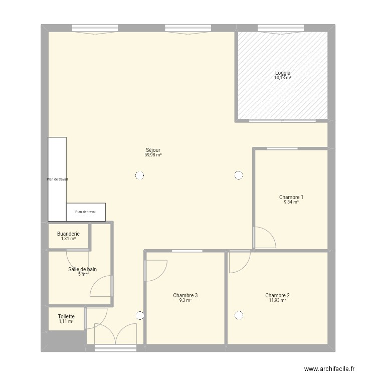 Loft_final. Plan de 9 pièces et 109 m2