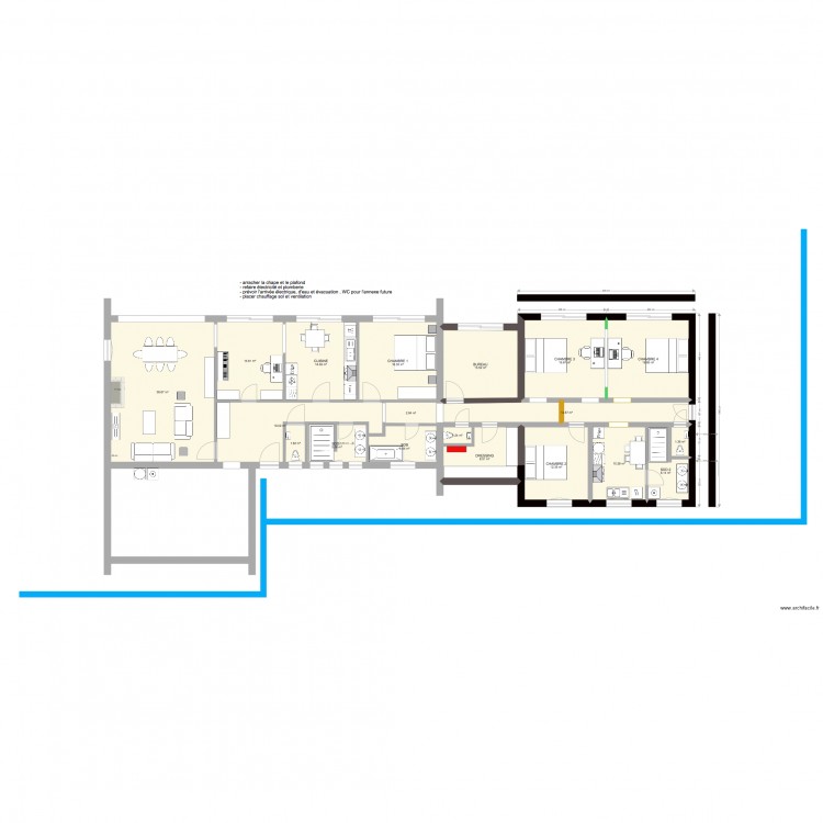 VEDRIN 92 m2 FIN. Plan de 0 pièce et 0 m2