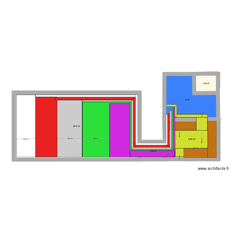 LORQUET. Plan de 5 pièces et 65 m2