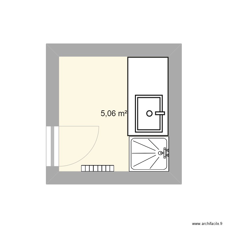 CHENY. Plan de 1 pièce et 5 m2