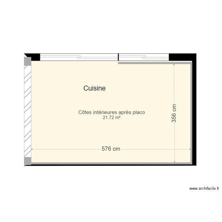 cuisine côtes intérieures placo. Plan de 0 pièce et 0 m2