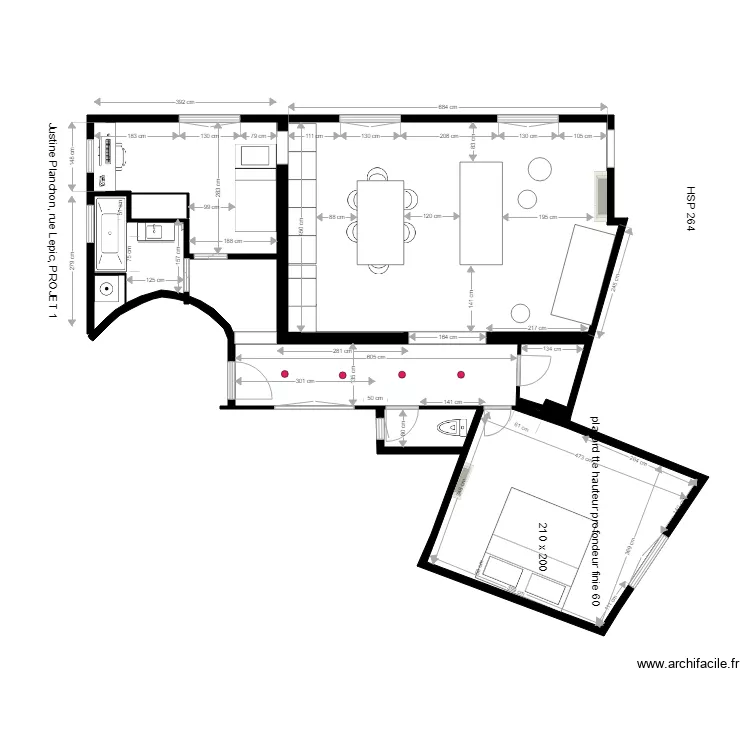 justine 23 novembre. Plan de 