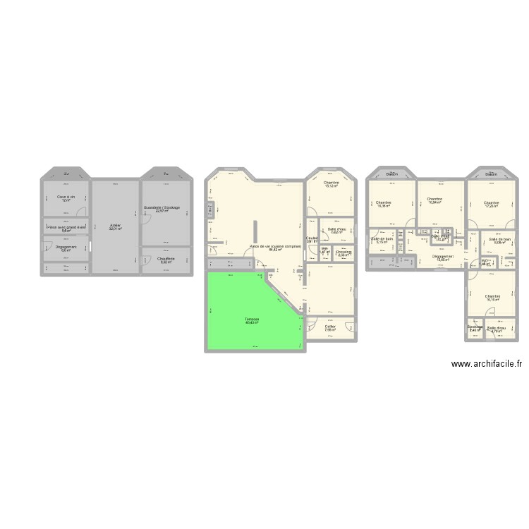 ARNOULD. Plan de 37 pièces et 387 m2
