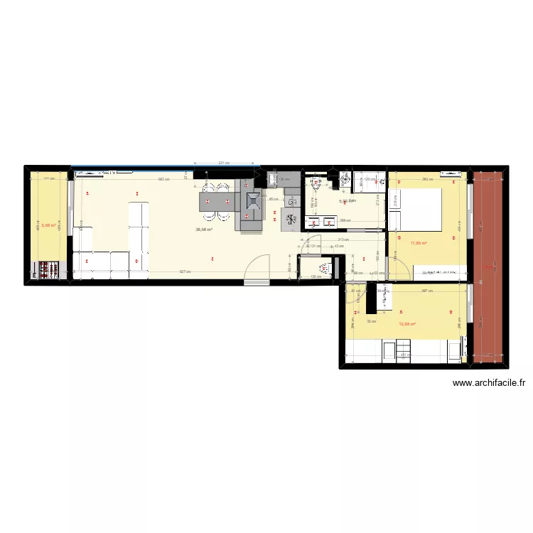 Canet V3 nouvelle cuisine. Plan de 