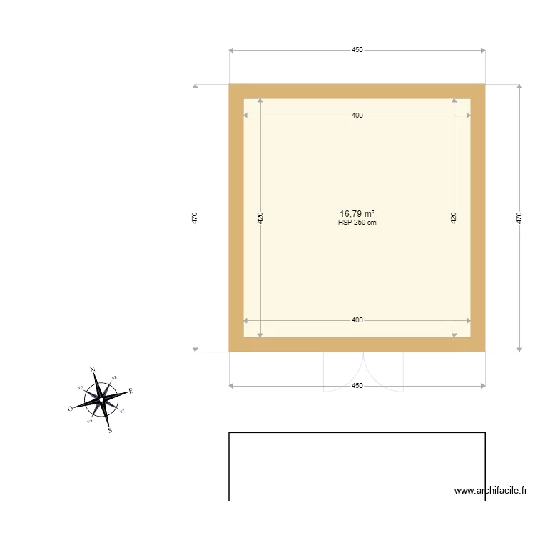 Cabanon470400fa&ccedil;ade. Plan de 