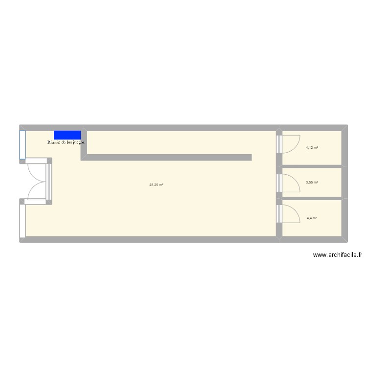 56150 Plano Actual. Plan de 4 pièces et 60 m2