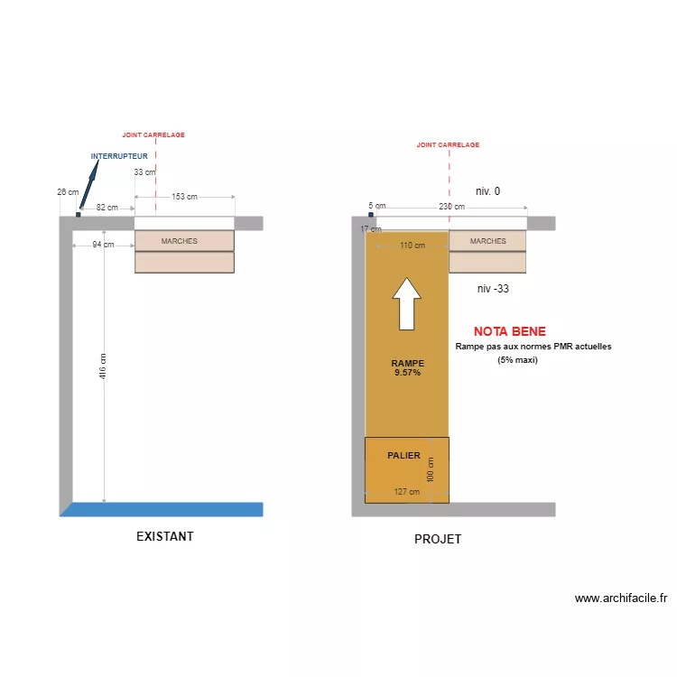 VANEL salon rampe. Plan de 