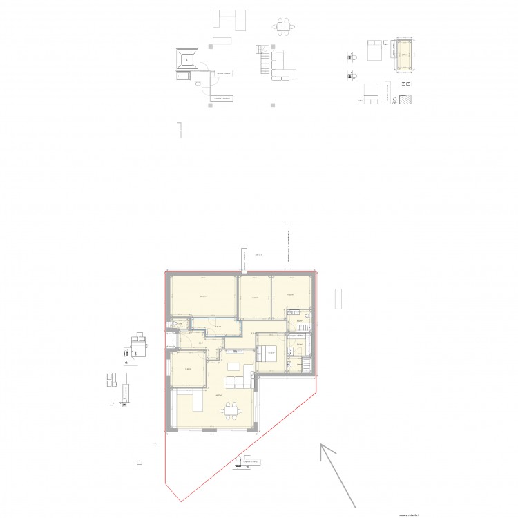 plan de maison 3 06-01. Plan de 14 pièces et 175 m2