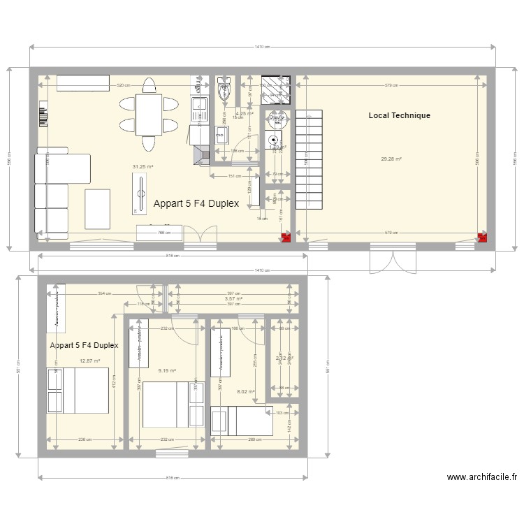 Le moulin 20 mai 2019 Appart 5 F4 Duplex. Plan de 0 pièce et 0 m2