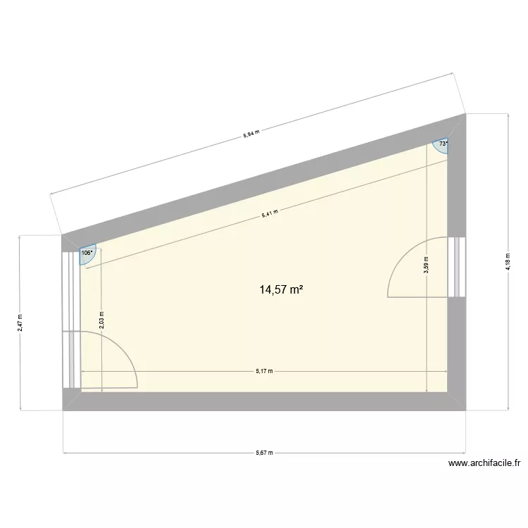 prevot tyrosse. Plan de 1  et 15 m²