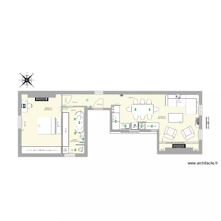 Plan Mobilier / Eclairage / Interrupteurs. Plan de 