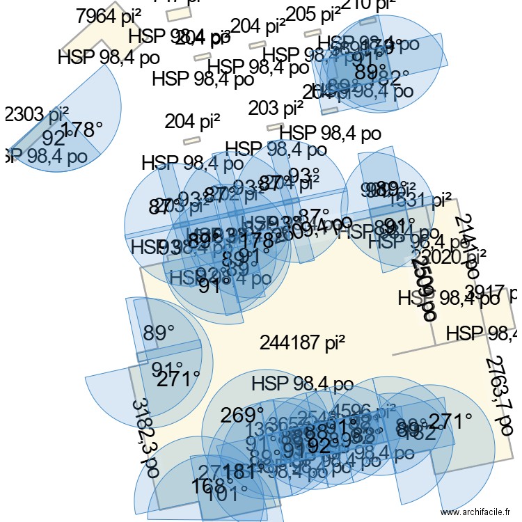 luc. Plan de 24 pièces et 6786 m2