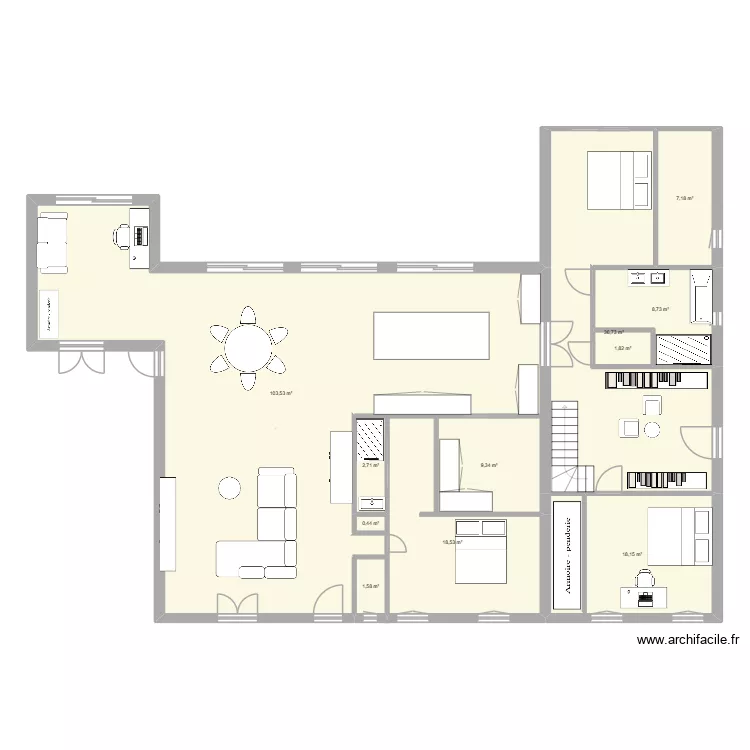 Damien/Alice modification. Plan de 11  et 209 m²