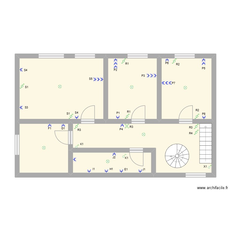 Plan de position suite. Plan de 6 pièces et 68 m2