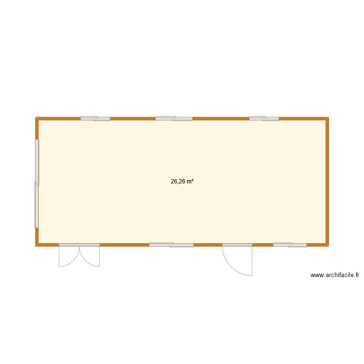 Mobil home. Plan de 1 pièce et 26 m2