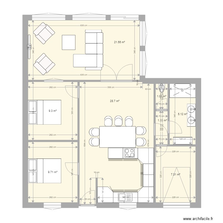 projet nicolas baisse plein pied avec modif. Plan de 0 pièce et 0 m2