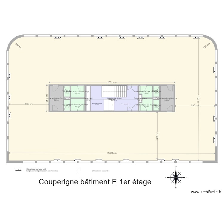 Couperigne bât E emplacement des clim. Plan de 0 pièce et 0 m2